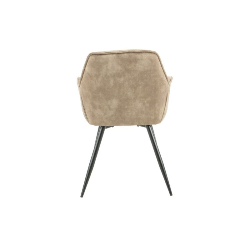 Sedia in velluto con struttura metallo nero- Set da 2 pezzi