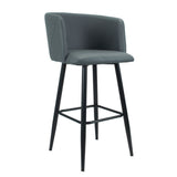 Sgabello in ecopelle con gambe nere opache Set 02 pezzi .