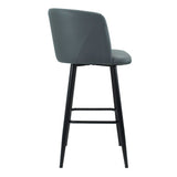 Sgabello in ecopelle con gambe nere opache Set 02 pezzi .