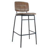 Sgabello Ross in ecopelle ruggine con gambe nere Set 02 pezzi.
