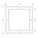 Specchio quadrato con doppia cornice in metallo