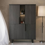Vetrina credenza 2 ante palissandro nero 110x49x159h